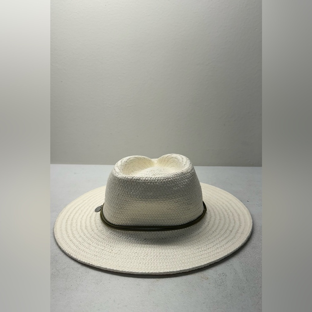 rag & bone White Straw Fedora with Brown Band - Picture 5 of 9